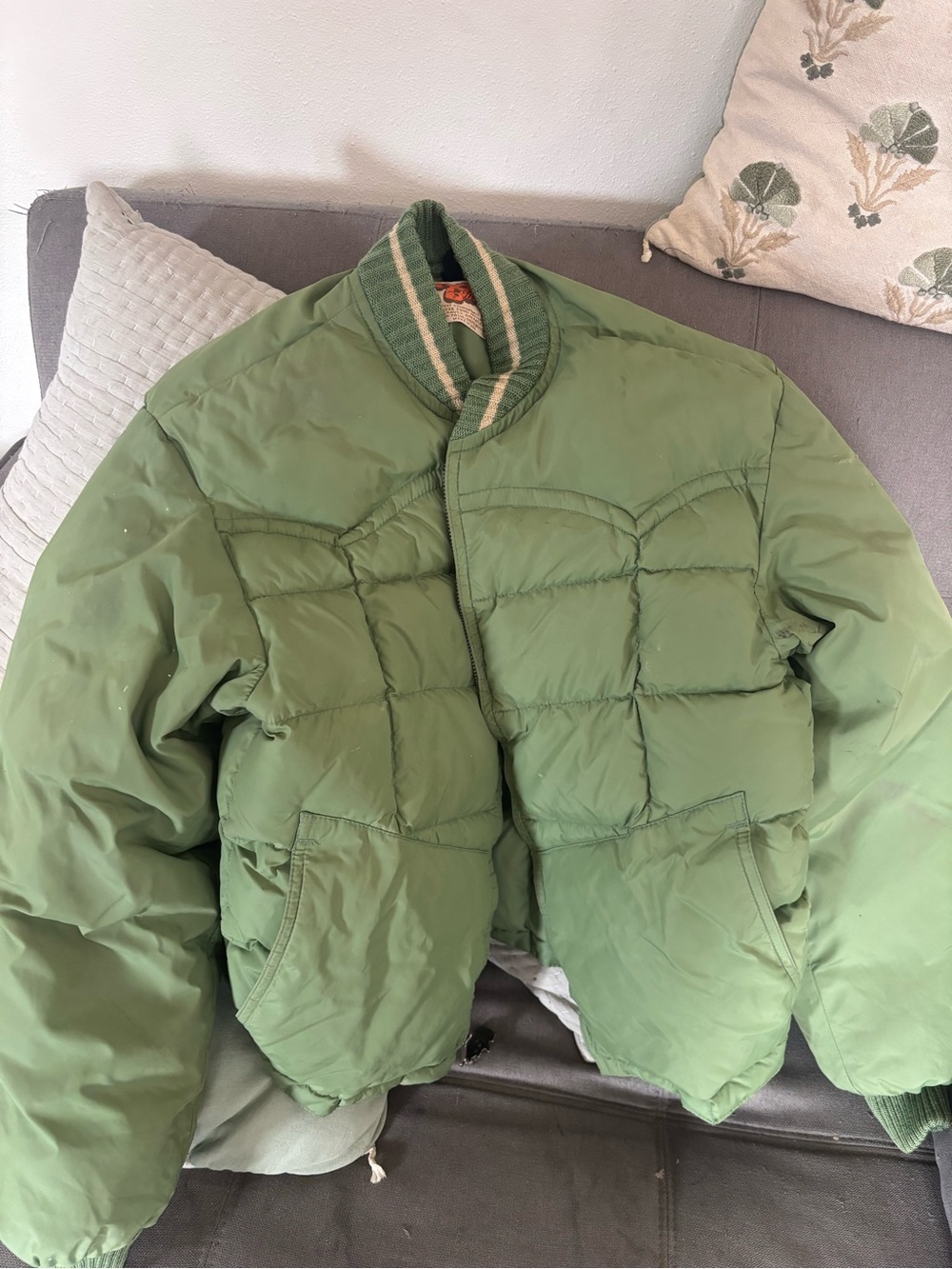 Comfy USA Olive Green Quilted Puffer Jacket